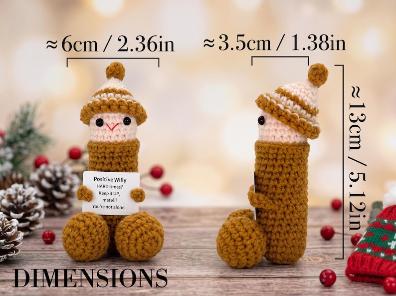 Personalized Crochet Plush Toy, Funny Handmade Doll, Quirky Gag Gift, Silly Novelty Gift for Friends, Cute Desk Decor, Unique Handmade Gift