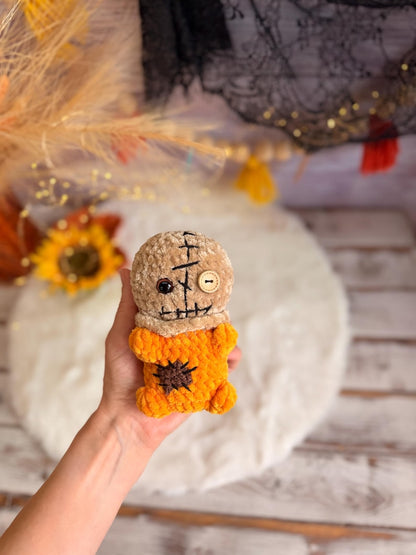 Halloween Crochet Decor, Pumpkin and Scarecrow, Fall Amigurumi Figure Set