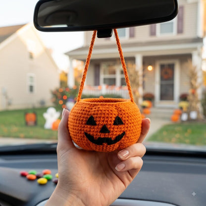 Crochet Halloween Candy Basket | Jack-o-Lantern Trick or Treat Bowl