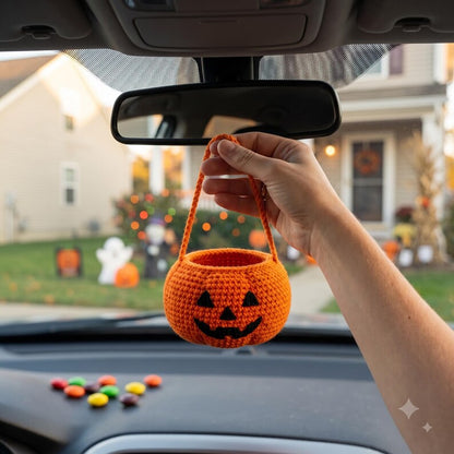 Crochet Halloween Candy Basket | Jack-o-Lantern Trick or Treat Bowl