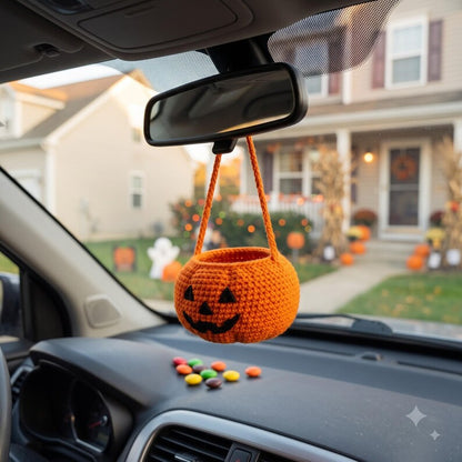 Crochet Halloween Candy Basket | Jack-o-Lantern Trick or Treat Bowl