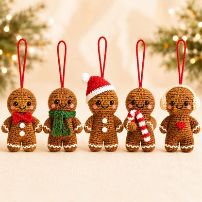 Crochet Gingerbread Ornament | Handmade Christmas Tree Decoration | Cute Amigurumi Holiday Gift