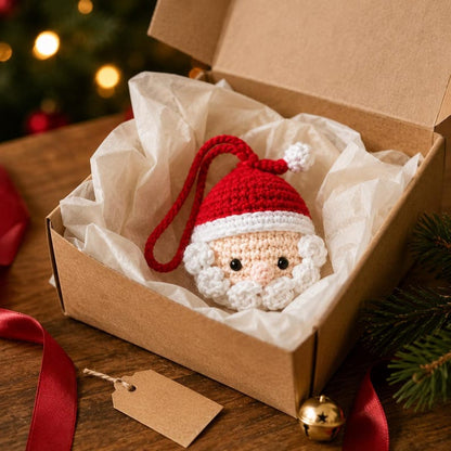 Crochet Christmas Ornament, Santa Snowman Elf Ornament, Handmade Tree Decoration, Holiday Hanging Decor, Christmas Gift
