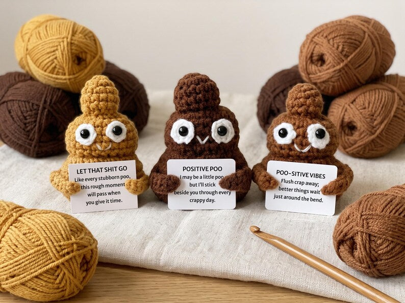 Funny Crochet Doll, Handmade Plush Toy, Silly Novelty Gift, Quirky Desk Decor, Funny Gift for Friends, Unique Handmade Gift