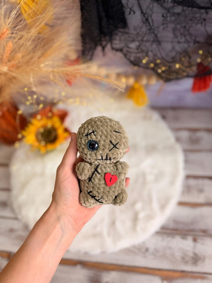 Halloween Crochet Decor, Spooky Amigurumi Witch, Black Cat, Voodoo Doll