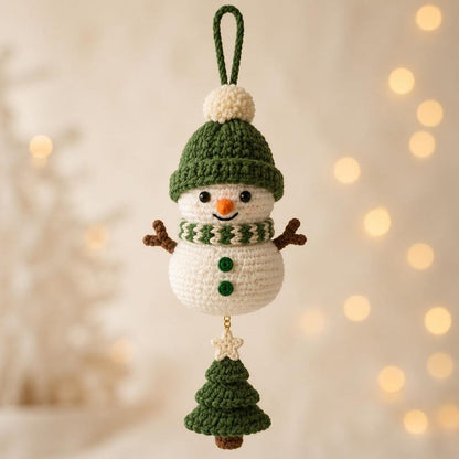 Christmas Crochet Ornament | Cute Snowman Tree Decor | Handmade Holiday Gift