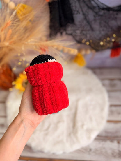 Halloween Crochet Decor, Vampire and Bat, Spooky Amigurumi Figure Set