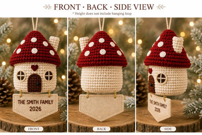 Personalized Family Christmas Ornament, Crochet House Ornament, Custom Family Name Ornament, First Home Christmas Gift, Home Keepsake 2026