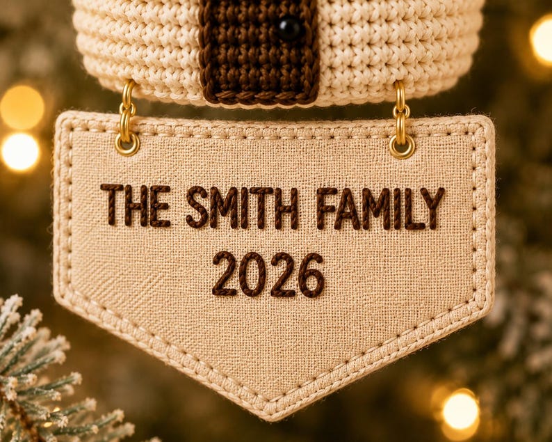 Personalized Family Christmas Ornament, Crochet House Ornament, Custom Family Name Ornament, First Home Christmas Gift, Home Keepsake 2026