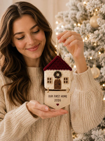 Our First Home 2026 Crochet Ornament, New Home Christmas Ornament, First Christmas in New Home Gift, Housewarming Gift, Handmade Keepsake