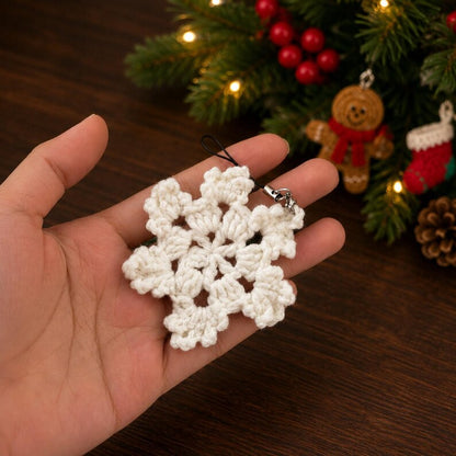 Crochet Christmas Keychain Set, Handmade Xmas Bag Charm, Santa Snowflake Gingerbread, Cute Stocking Stuffer, Secret Santa Gift