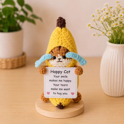 Crochet Banana Encouragement Gift, Positive Affirmation Desk Decor, Cute Amigurumi Keepsake, Best Friend Coworker Family Graduation Present