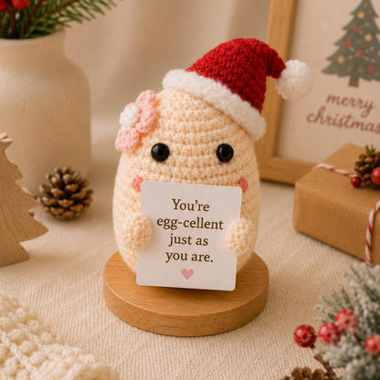 Crochet Egg Gift, Cute Positive Message Plush, Encouragement Keepsake, Easter Friendship Gift for Best Friend Student Coworker, Teacher gift