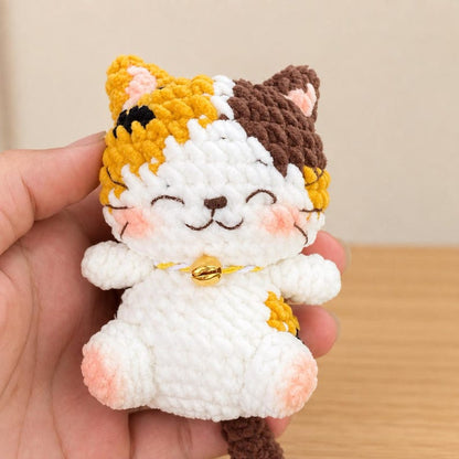 Crochet Cute Cat Keychain, Handmade Mini Crochet Amigurumi Cat Keychain, Cute Keyring, Crochet Cat Stuffed Animal, Cute Gifts For Cat Lovers