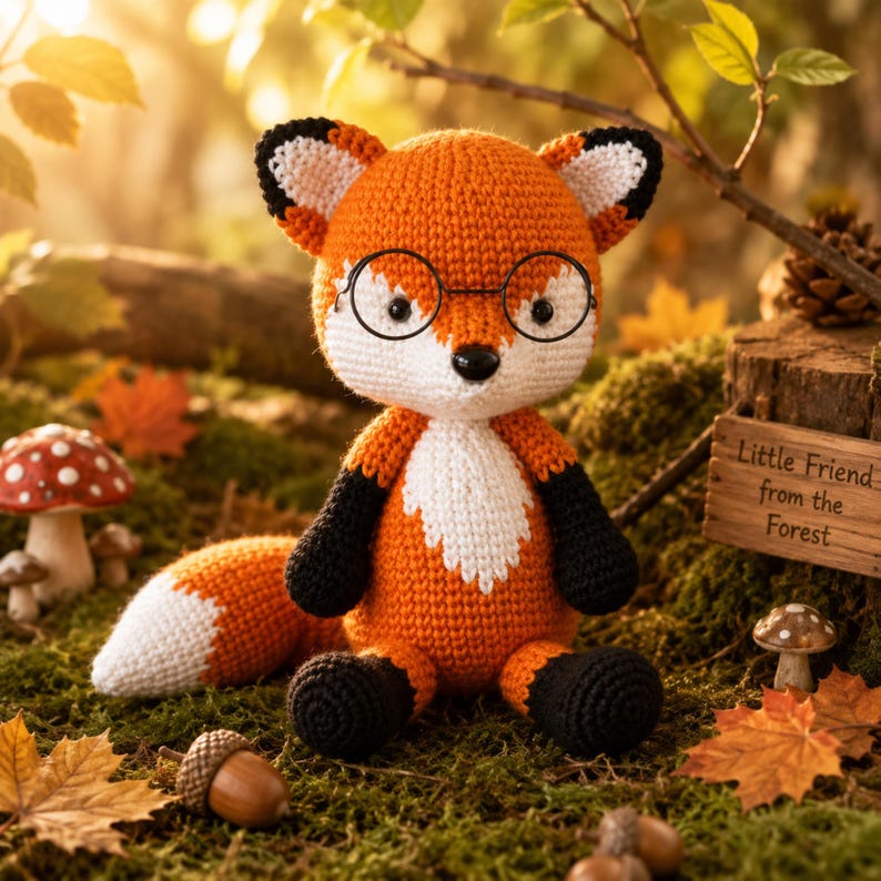 Crochet Fox Plush, Handmade Fox Stuffed Animal, Cute Orange Fox Amigurumi, Woodland Animal Gift, Kawaii Crochet Plushie, Fox Lover Gift