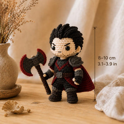League of Legends Inspired Crochet Doll, Handmade Champion Amigurumi, Mini Gamer Gift, Gaming Desk Decor