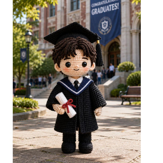 Handmade Crochet Graduation Doll, Personalized Graduate Gift, Custom Graduation Keepsake, College Graduation Gift, High School Grad Present