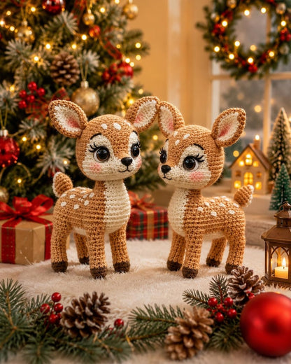 Handmade Crochet Deer, Cute Fawn Amigurumi, Woodland Animal Decor, Crochet Forest Animal, Nursery Decor, Baby Shower Gift, Deer Lover Gift