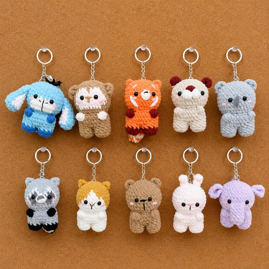 Cute Crochet Animal Keychains, Handmade Amigurumi Plush Bag Charms, Tiny Stuffed Animal Gifts, Friend Gift, Crochet Keychain, Birthday Gifts