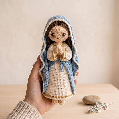 Crochet Jesus and Virgin Mary Dolls, Handmade Christian Amigurumi, Catholic Amigurumi  Prayer Doll, Marian Decor