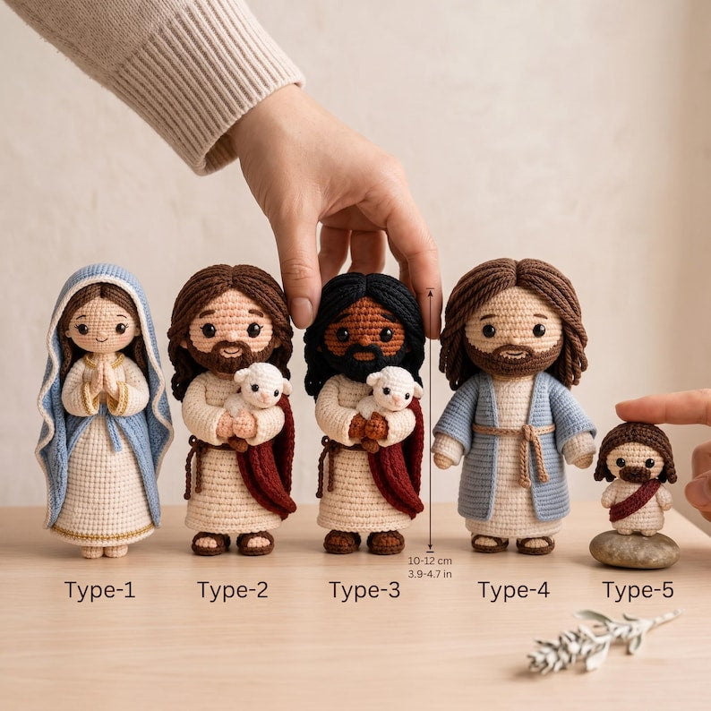 Crochet Jesus and Virgin Mary Dolls, Handmade Christian Amigurumi, Catholic Amigurumi  Prayer Doll, Marian Decor