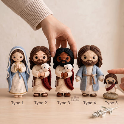 Crochet Jesus and Virgin Mary Dolls, Handmade Christian Amigurumi, Catholic Amigurumi  Prayer Doll, Marian Decor