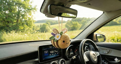 Capybara Crochet Car Hanging Ornament, Rearview Mirror Charm, Cute Amigurumi Animal Car Decor, Handmade New Driver Gift, Choose Your Animal