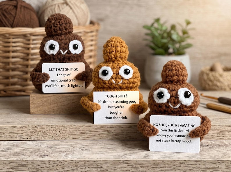 Funny Crochet Doll, Handmade Plush Toy, Silly Novelty Gift, Quirky Desk Decor, Funny Gift for Friends, Unique Handmade Gift