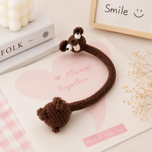 Long Neck Dog Bag Charm, Handmade Amigurumi Purse Accessory, Cute Backpack Hanger, Gift for Dog Lover, Cute Gift for Her, Friend Gift