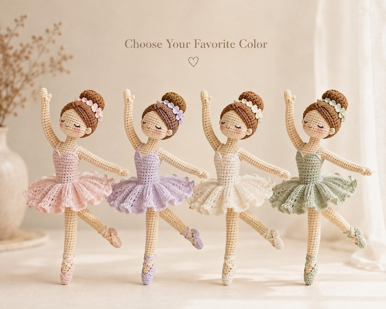 Crochet Ballerina Doll, Custom Ballet Doll, Crochet Ballerina,Dance Recital Gift,Amigurumi Dancer,Personalized Girl Gift, Ballerina Portrait