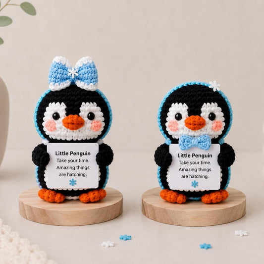 PositiveFrozen Penguin Gift, Message Plush, Cute Encouragement Keepsake, Winter Christmas Gift for Friend, Student Coworker Teacher gift