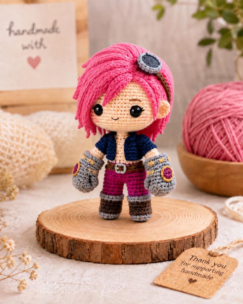 League of Legends Inspired Crochet Doll, Handmade Champion Amigurumi, Mini Gamer Gift, Gaming Desk Decor
