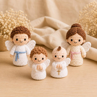 Guardian Angel Crochet Doll, Handmade Christian Amigurumi, Baptism and First Communion Gift