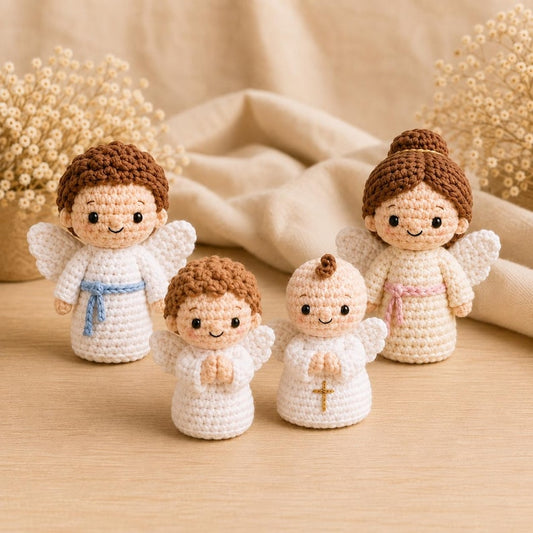 Guardian Angel Crochet Doll, Handmade Christian Amigurumi, Baptism and First Communion Gift