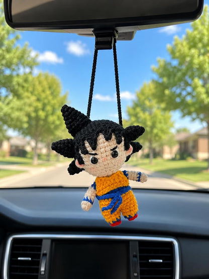 Handmade Crochet Cute Goku Hanging