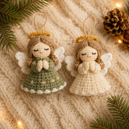 Crochet Angel Ornament, Christmas Angel Decoration, Handmade Amigurumi Angel, Christmas Tree Hanging, Religious Christmas Gift