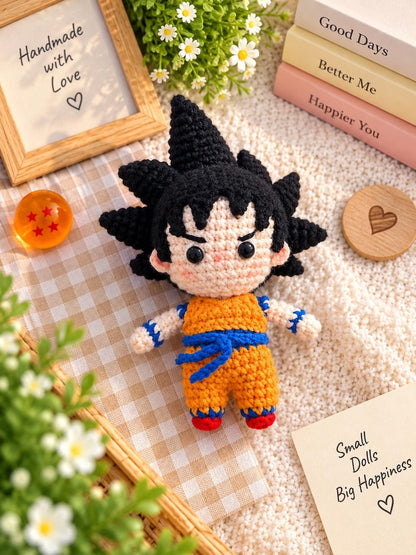 Handmade Crochet Cute Goku Hanging