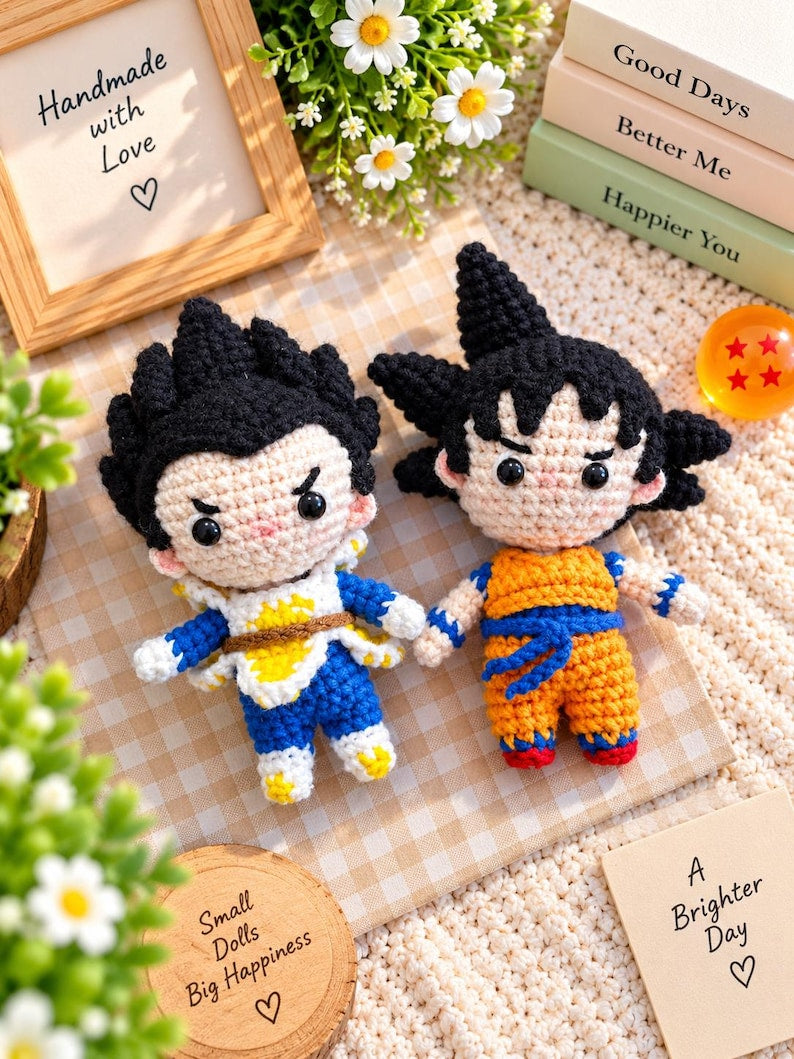Handmade Crochet Cute Goku Hanging
