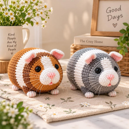 Crochet Guinea Pig Plush, Cute Guinea Pig Amigurumi, Handmade Crochet Animal, Guinea Pig Lover Gift, Soft Plushie, Nursery Room Decor