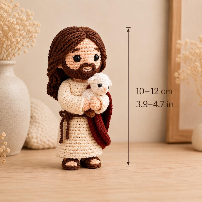 Crochet Jesus and Virgin Mary Dolls, Handmade Christian Amigurumi, Catholic Amigurumi  Prayer Doll, Marian Decor