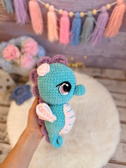 Crochet Seahorse Decor, Handmade Ocean Keepsake, Coastal Crochet Animal, Beach House Decor, Sea Life Gift