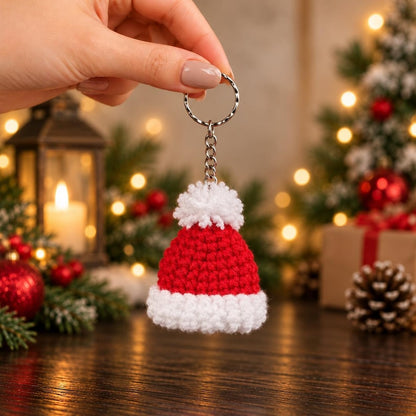 Santa Claus Crochet Keychain | Christmas Ornament, Bag Charm, Tree Decor, Stocking Stuffer, Xmas Gift