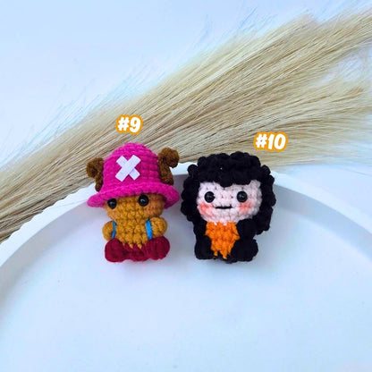 Crochet Anime Pirate Boy Car Hanging, Handmade Amigurumi Rearview Mirror Charm, Cute Crochet Doll Ornament, Pirate Adventure Characters