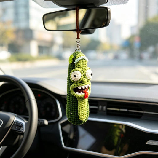 Handmade Crochet Car Interior Hanging Ornament Fun Figure Pendant Vehicle Decor to refresh vibe and elevate automobile inner visual display