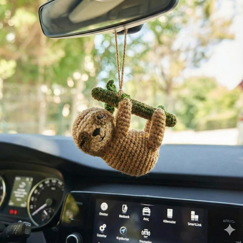 Capybara Crochet Car Hanging Ornament, Rearview Mirror Charm, Cute Amigurumi Animal Car Decor, Handmade New Driver Gift, Choose Your Animal