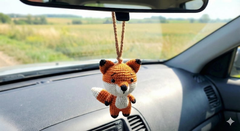 Capybara Crochet Car Hanging Ornament, Rearview Mirror Charm, Cute Amigurumi Animal Car Decor, Handmade New Driver Gift, Choose Your Animal