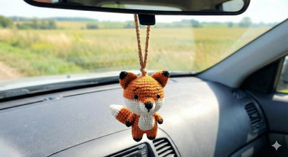 Capybara Crochet Car Hanging Ornament, Rearview Mirror Charm, Cute Amigurumi Animal Car Decor, Handmade New Driver Gift, Choose Your Animal