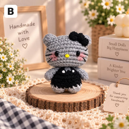 Handmade Crochet Kitty Keychain, Crochet Keychain, Amigurumi Plush Bag Charm, Gift For Her, Cute Kitty, Crochet Cat, Plushie Keychain