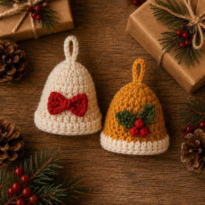 Crochet Christmas Hat Ornament, Mini Winter Hat Decor, Handmade Xmas Tree Ornament, Holiday Gift, Crochet Hat Charm, Christmas Decor