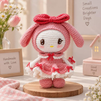 Handmade Crochet Kuromi Plush, Amigurumi Kuromi, Kuromi Crochet Doll, Kuromi Plushie Melody Plushie, Melody Crochet Doll, Gift for Her